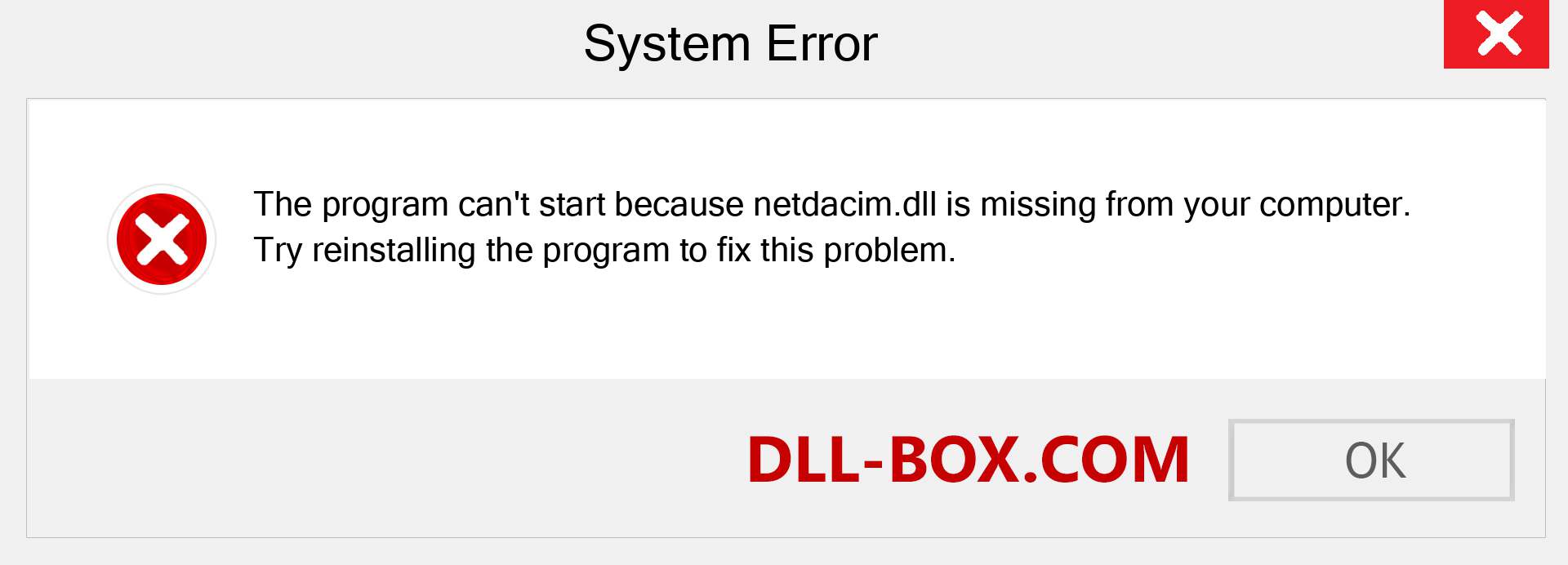  netdacim.dll file is missing?. Download for Windows 7, 8, 10 - Fix  netdacim dll Missing Error on Windows, photos, images